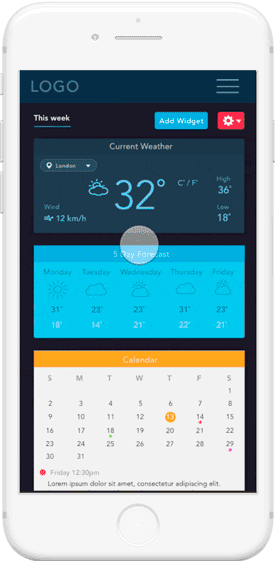Dashboard mobile animation