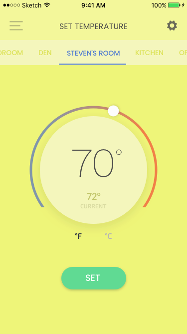 yellow temp setting