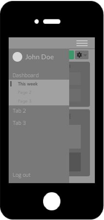 Mobile nav wireframe